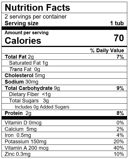 Nutrition Facts Vegetable Beef Dinner